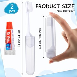 DGUSO 2 Stück Reisezahnbürste Reise Zahnbürste Reisezahnbürste Set Reisezahnbürste Klappbar Camping Zahnbürste mit Weichen Borsten Mini Klappbare mit Zahnpasten für Erwachsene.