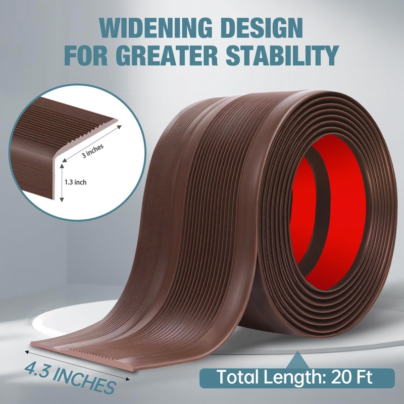 Stair Edge Trim Vinyl Stair Nosing 4.3" Self Adhesive Nose