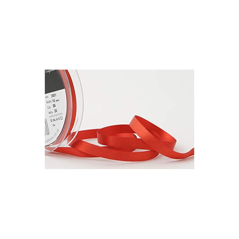 Berisfords Double FACE Poly Satin Ribbon, Rust, 10 mm