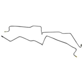 Inline Tube Replacement For 1998-02 Dodge Durango 4WD Rear Drum With ABS Rear Axle Brake Lines 2pc, Stainless