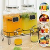 Moretoes 2 Gallon Glass Drinks Dispenser for Parties, 2 PACK
