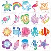FTVLTAT 20 Sheets Glitter Ocean Animal Temporary Tattoos, Shimmering Sea