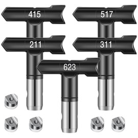 Spray Nozzle Spray Tip Reversible Spray Tip Airless Paint Sprayer Nozzles Tips Paint Spray Machine Parts for Homes Buildings Garden Decks Fences (5PCS)
