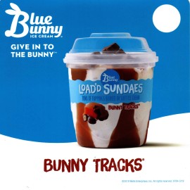 Blue Bunny Load'd Sundae Bunny Tracks Cup Ice Cream Truck Sticker 6"x6"