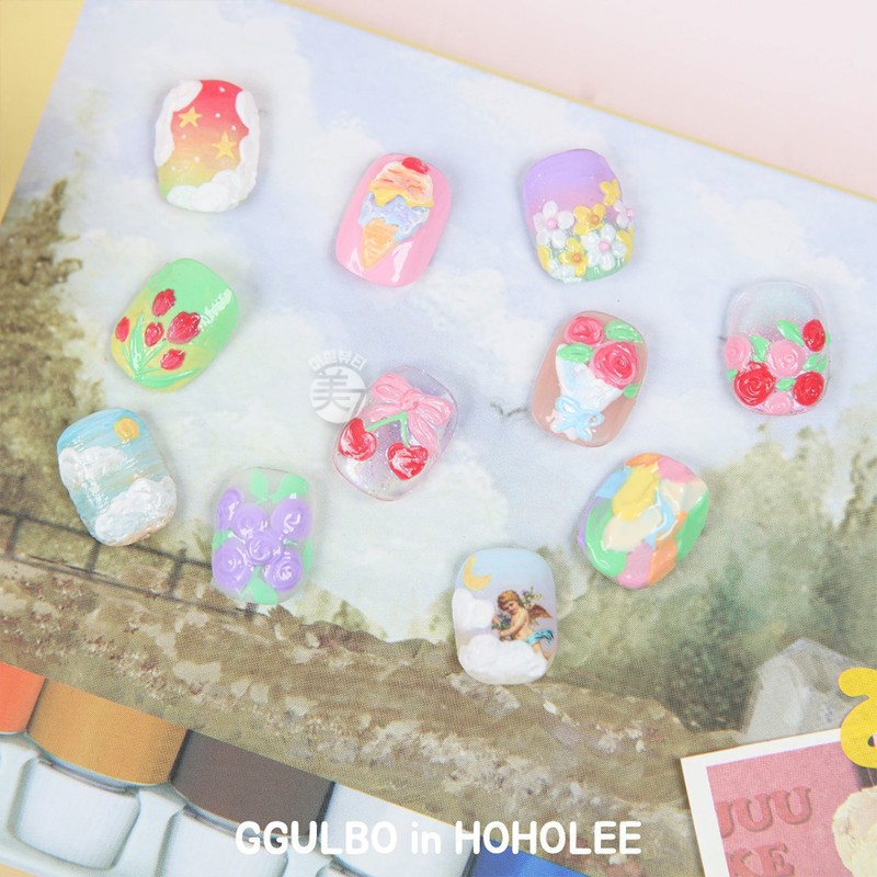 Hohori meringue embossing gel 9-piece set emboss art embossing gel