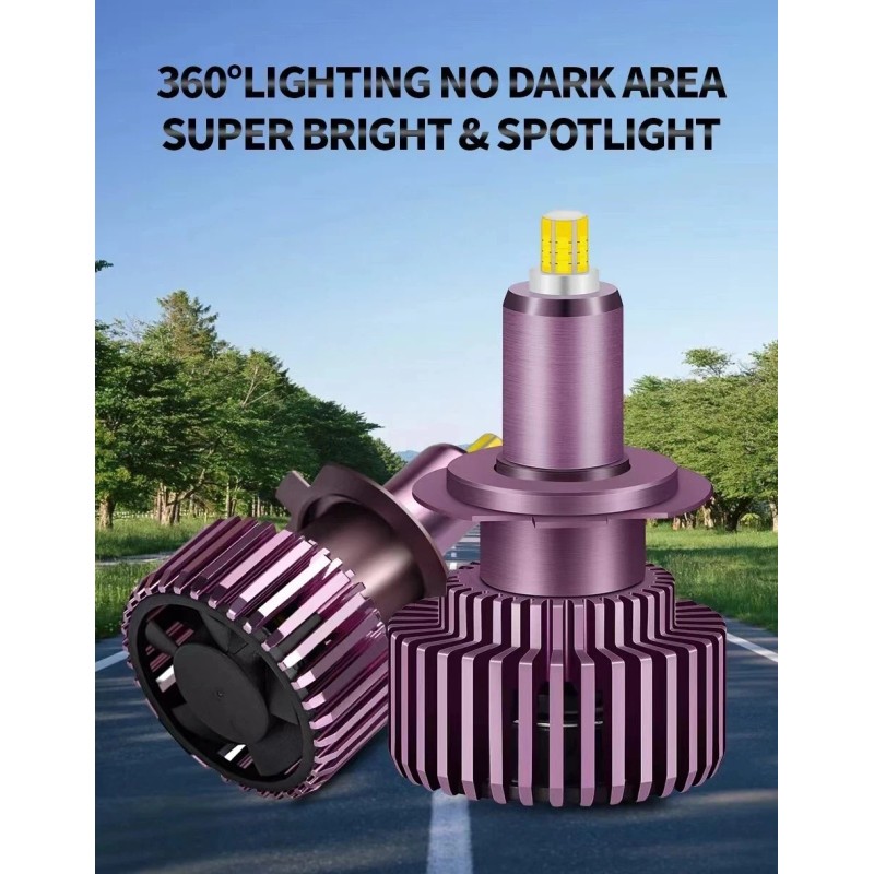 1&1 H7 6 Sides 3D 360° LED Headlight Bulbs Kits