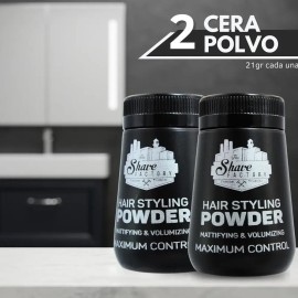 2 Ceras Polvo 21gr Texturizador Fijación Mate Shave Factory