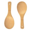 HugeDE 4 Pcs Bamboo Non Stick Rice Spoon Rice Paddle