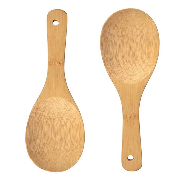 HugeDE 4 Pcs Bamboo Non Stick Rice Spoon Rice Paddle Rice Spatula Rice Scooper Scoop for Sushi