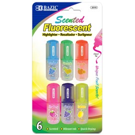 BAZIC PRODUCTS Scented Fluorescent Highlighters, 6 Count