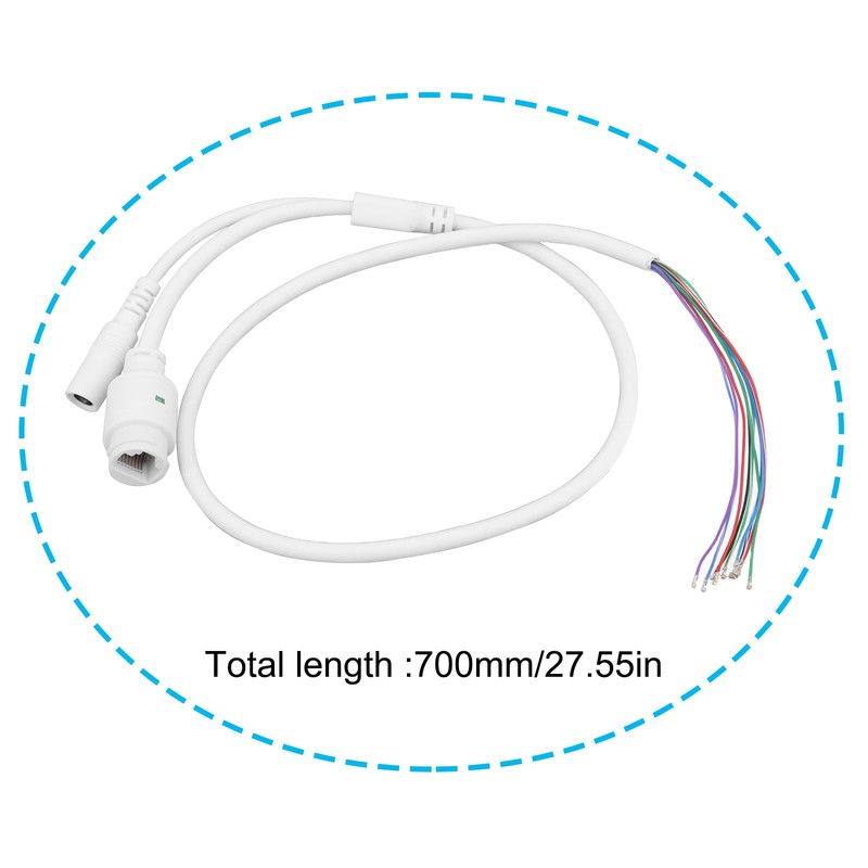 VGOL 9-adriges POE-LAN-Kabel, RJ45-Kamera-Netzwerkkabel, 12 V, 70 cm, kompatibel mit