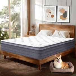 BedsPick Queen Mattress, 12 Inch Hybrid Queen Mattress in a Box with Memory Foam Mattress, Individually Pocket Springs Mattress, Medium Firmness for Pressure Relief, CertiPUR-US