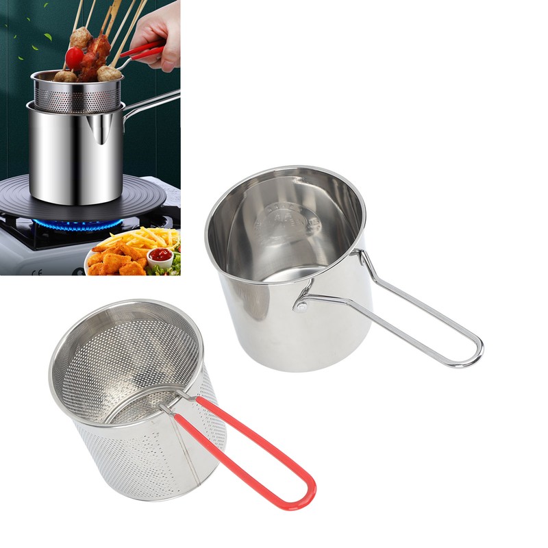 Small Deep Fryer Pot Stainless Steel Olecranon Type Diversion Japanese