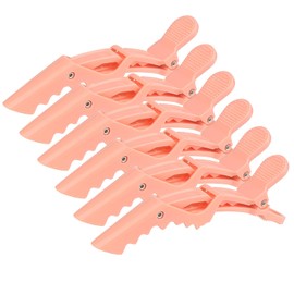 Crocodile Hair Clips for Styling, Professional Large Hair Sectioning Clips for Thick Fine Hair, No Crease Hairdressing Clips for Girls Women, Alligator Hairclips (Pink, 6Pcs)