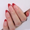 30 PCS Red French Tip Press on Nails Almond Red