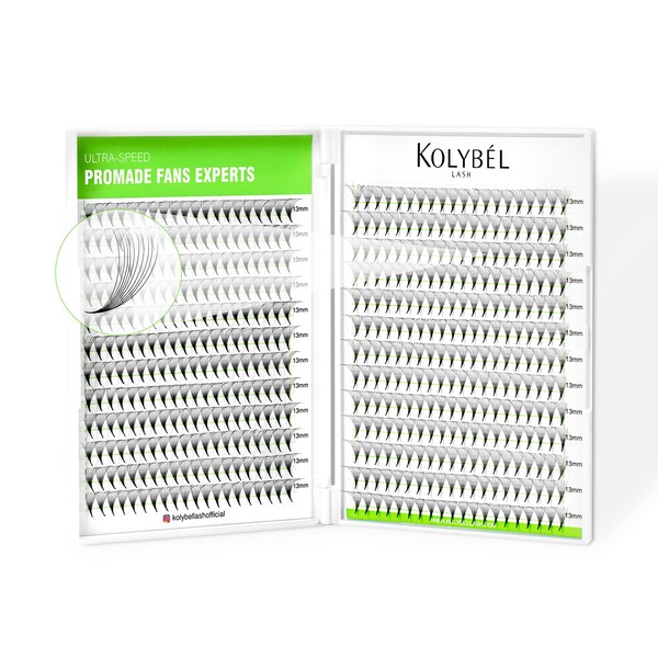 500 Premade Fans Lash Extensions 10D 14mm Single Length Promade