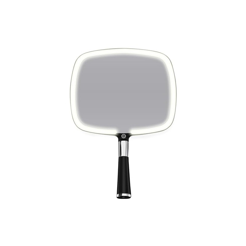 Mirrorvana Espejo de Mano Iluminado con asa, diseño de Mango