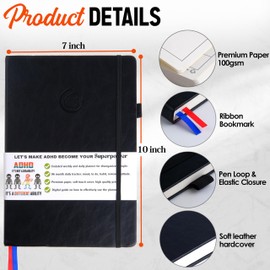 The ADHD Planner for Adults - 6 Month Undated Weekly Daily Full Focus Planner Organizer Notebook - Organizing Solutions for People with ADHD and Neurodivergent Men and Women (Black)