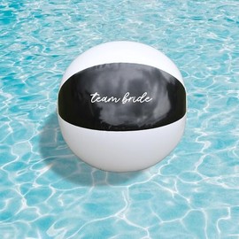 eBuyGB Black & White Team Bride Beach Balls, Bridal Party Gift, Bachelorette Pool Party, Black Hen Party Décor, Destination Hen Do Abroad, 9” Ball