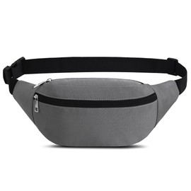 Bum Bag Waist Bag Sport Waterproof Belt Bag Women's Neck Pouch Nylon Men's Sports Bag Outdoor Travel Hiking Running Jogging Dog Training, gray, Fashion