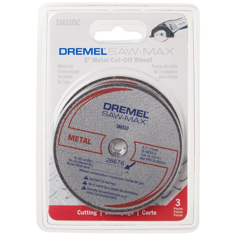 Dremel SM510c 3-Inch Metal Cut-Off Wheel, 3-Pack, Black