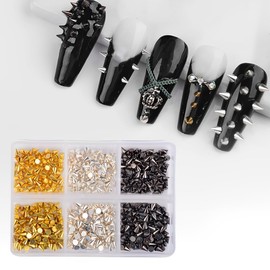Nail Charms, Charms Nails, Mini Metal Rivets, Punk Nail Charms, Cone Spikes Nail Jewellery, Nail Art Studs, Nail Stones Alloy Nail Pendants, Nail Design Accessories
