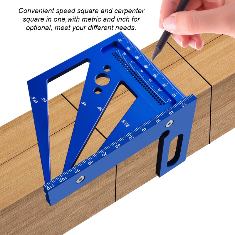 Upgrade Woodworking Measuring Ruler Metric/Inch 3D Multi-Angle Aluminum Alloy 22.5/30/45/60/67.5/90