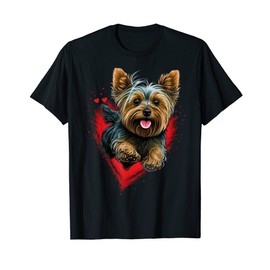 Cute Yorkshire Terrier Dog on Yorkshire Terrier Lover T-Shirt