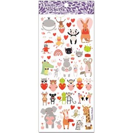 Valentine Animals Stickers by Violette Stickers, Red