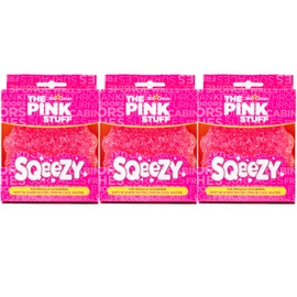 Stardrops – The Pink Stuff – SQeeZY Miracle Scrubber Sponge, Scratch Free Solution for Ultimate Home Cleaning - Perfect for Kitchens, Bathrooms, and Outdoor Use, 3-Pack