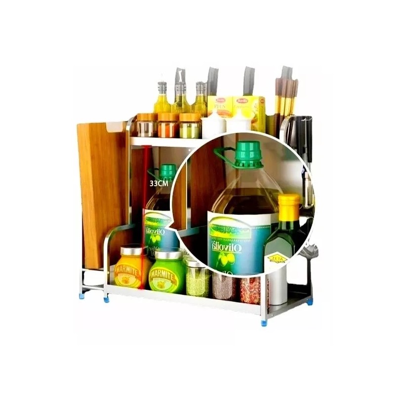 yuqing.fc Organizador Especias Condimentos Acero Inoxidable 2 Niveles