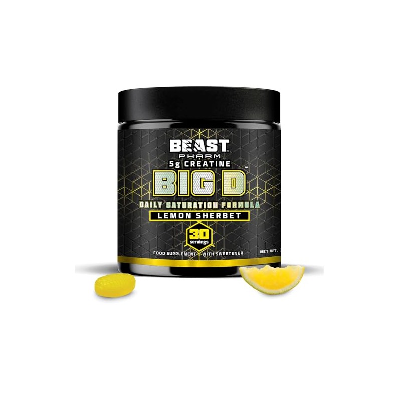 Beast Big D with Creatine Monohydrate Powder 30 Servings, Lemon