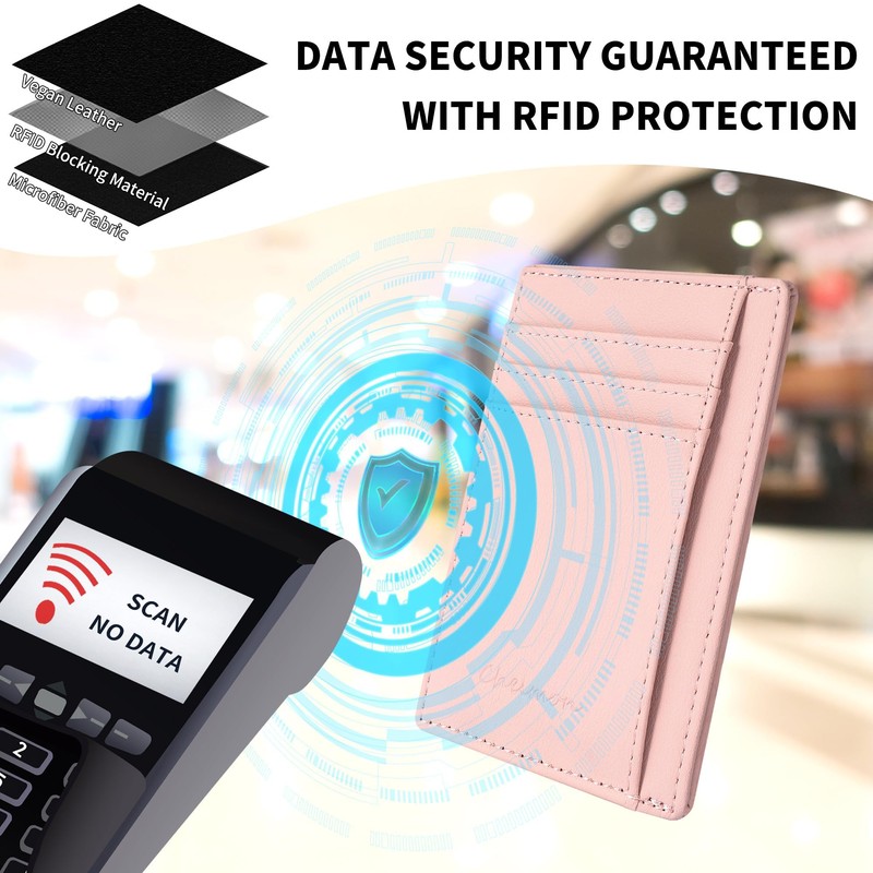 Chelmon Slim Wallet for Women, Minimalist Front Pocket RFID Blocking