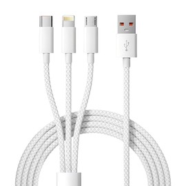 SETOLGH Multi Charging Cable,5FT 1 Pack MFi Certified 3 in 1 Multiple USB Charger Cable 66W Braided Universal Phone Charging Cord Compatible with iPhone16/15 Series,Type-C, Micro USB,Cell Phones