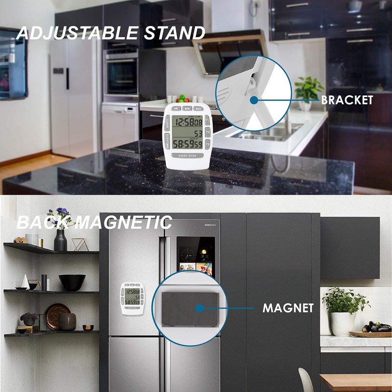 Runleader RL-KT001 Digital Timer with Large LCD 3 Channel Digital