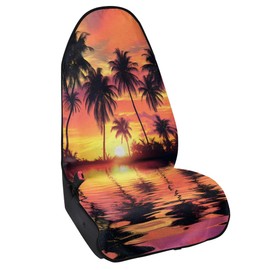 gearider Palm Tree Car Seat Covers Front Seats Waterproof Car Seat Towel Cover After Gym Orange Sunset Front Car Seat Towel Covers Fashion Interior Auto Accessories Decor