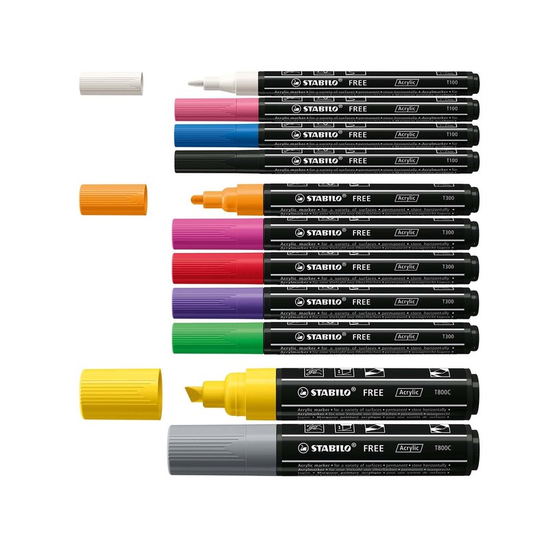 Acrylic Marker - STABILO FREE Acrylic - Starter Kit -