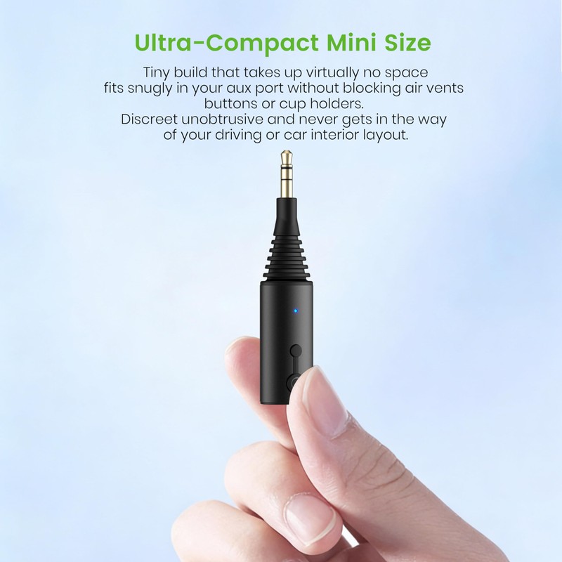 ZOACHII Bluetooth 5.4 Car Aux Adapter, Bendable 3.5mm Audio Jack