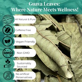 Akshit Dried Guava Leaves, Hojas De Guayaba Secas, 13oz, Natural Guava Loose Leaf Herbal Tea, Vegan, Non GMO. By Akshit.