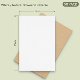 Golden State Art, 50 Pack 11x17 One-Side White Corrugated Cardboard Sheets, Flat Cardboard Inserts Layer Pads for Mailing, Packaging or Art Crafts Photo Backing (1/8" Thick)