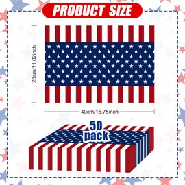 MYUPDALIN Red White Blue Design Disposable Paper Placemats, 50 Pack, 11x16 Inch, Suitable for 4th of July, Independence Day, Memorial Day, Patriotic Holidays, Veteran Retirement Celebrations