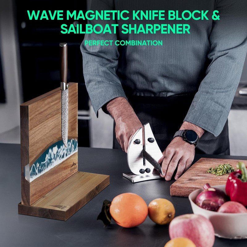 Grihot VN3 Professional Knife Sharpener | 3-Action Streamlined Sailboat Design