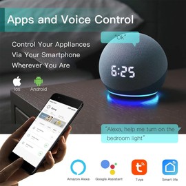 Smart Light Switch, Tuya/SmartLife App Remote Control, Wireless Kinetic Fob Switch Control, No Neutral Wire Required, Neutral Line Optional, Easy Two-Way Control (Black(2Gang))