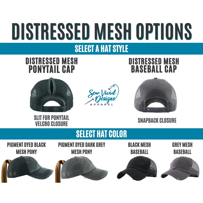 Football Heart Hat | Distressed Baseball Cap or Ponytail Hat