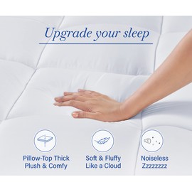 California Design Den Twin Mattress Topper, Thick Cooling Pillow Top Mattress Topper Twin for Restful Sleep, 900 GSM Fill, Breathable & Gentle on Skin