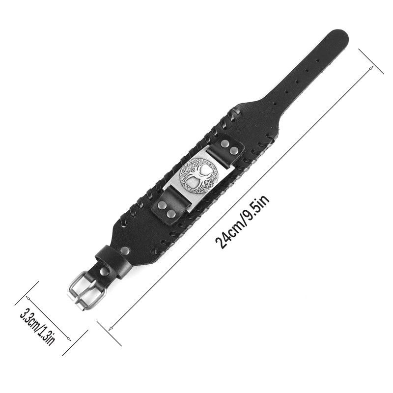 Scddboy - Pulsera de estilo vikingo, ajustable, diseño de runa