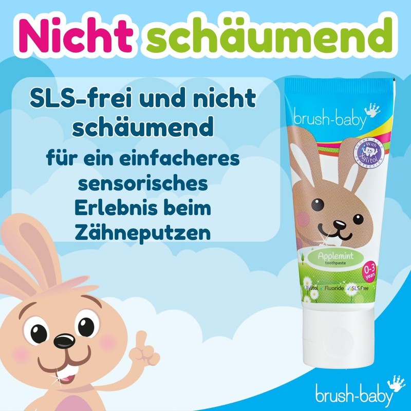 brush-baby Apple Mint Toothpaste for Babies and Toddlers | Stage