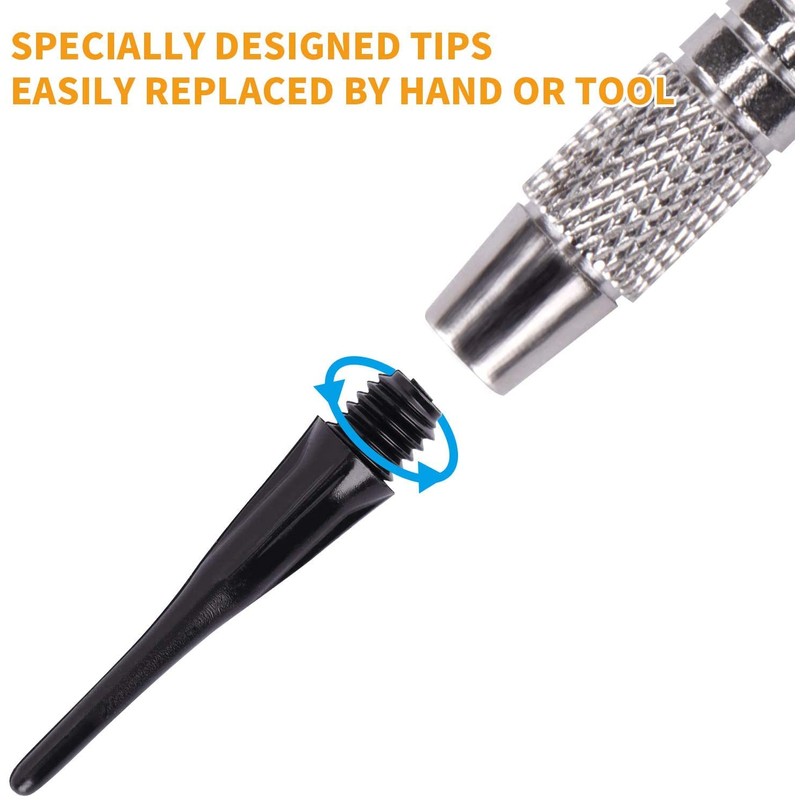 WIN.MAX 1000 dart tips, 2BA black soft dart tips, plastic