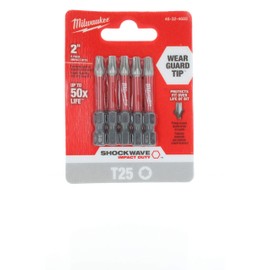 MILWAUKEE ELEC TOOL 48-32-4685 2" T25 Torx Bit (5 Pack)