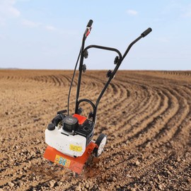PIAOCAIYIN 43cc Cultivator Tiller, 1.7HP 1.25KW Earth Mini Cultivator Tiller, 2-Cycle Viper Engine Lawn Tiller, Two-Stroke Cultivator Tool for Loosening and Weeding, 8500rpm